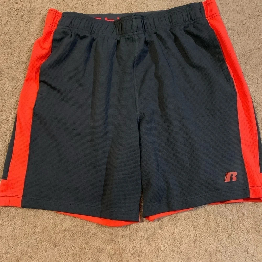 Russell Athletic Long Shorts with Pockets Gray Orange